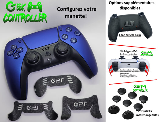 Manette Ps5 Blue Cobalt + Palettes interchangeables