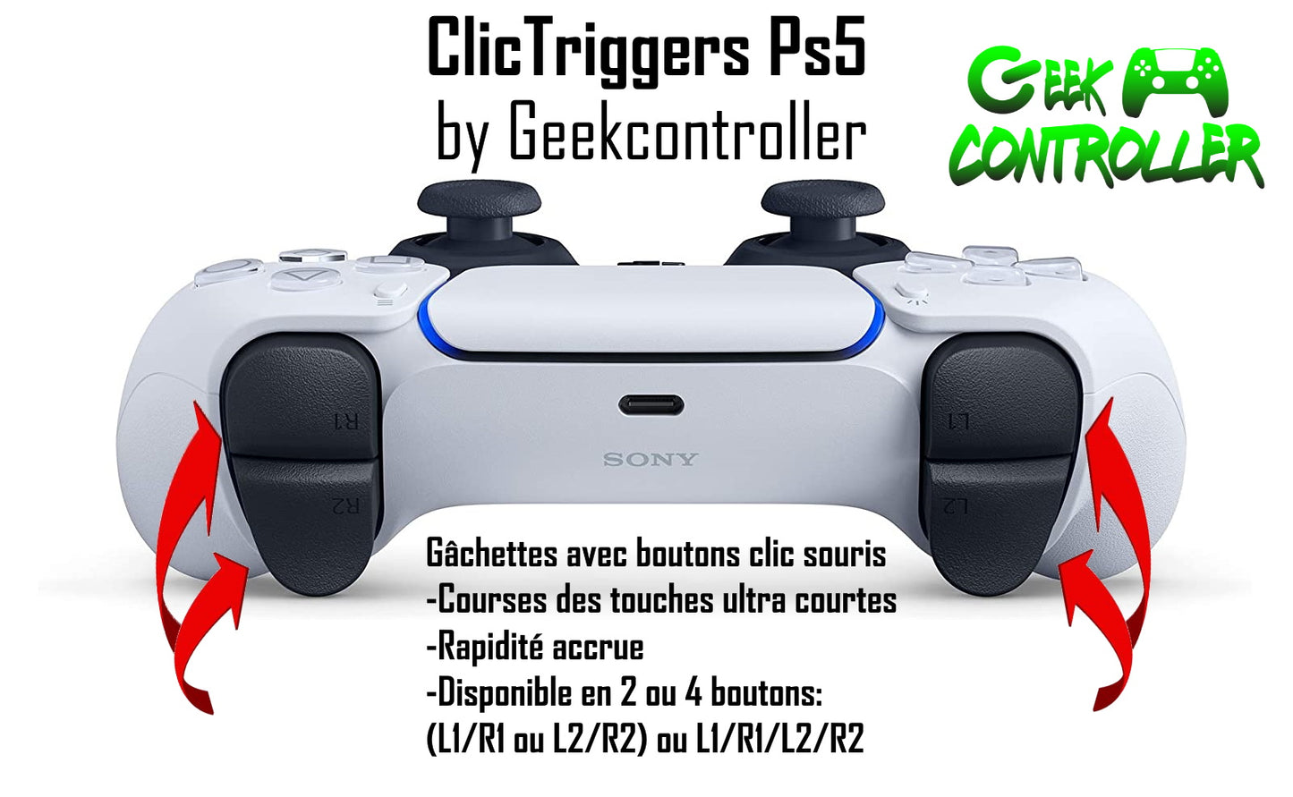 Manette Ps5 Blue Cobalt + Palettes interchangeables